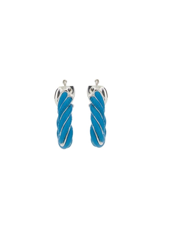 Bottega Veneta TRIANGULAR TWIST HOOP EARRINGS