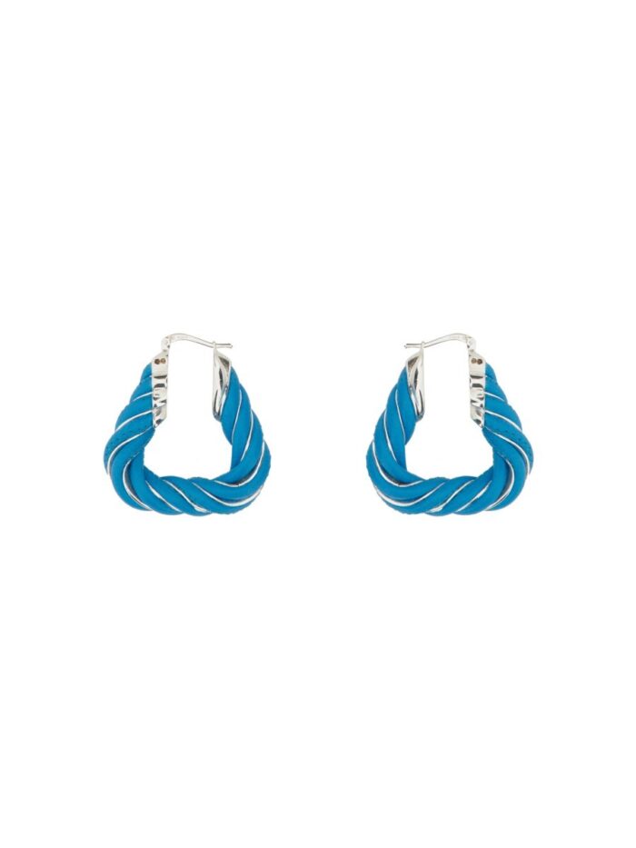 Bottega Veneta TRIANGULAR TWIST HOOP EARRINGS