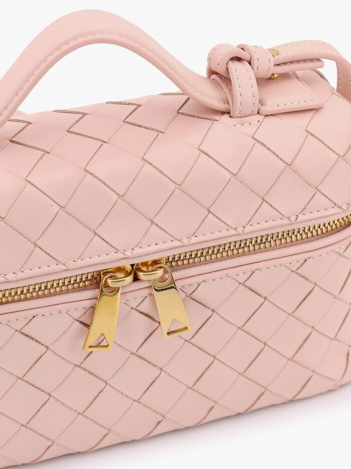 Bottega Veneta Vanity Case Leather Bag With Intrecciato Iconic Motif