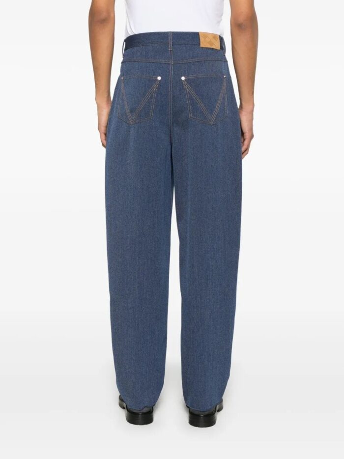 Bottega Veneta Wide Leg Cotton And Wool Trouser