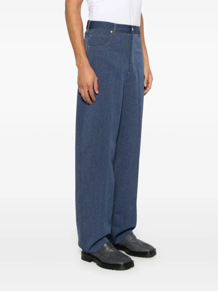 Bottega Veneta Wide Leg Cotton And Wool Trouser