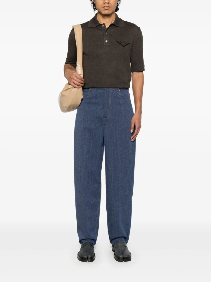 Bottega Veneta Wide Leg Cotton And Wool Trouser