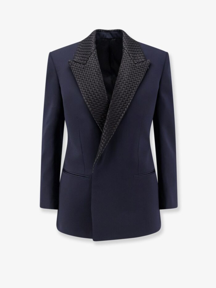 Bottega Veneta Wool Blazer With Intrecciato Detail