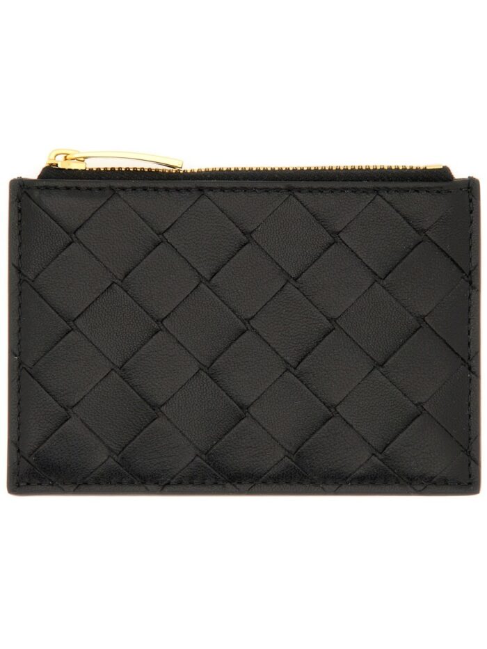 Bottega Veneta "WOVEN" CARD HOLDER WITH ZIPPER