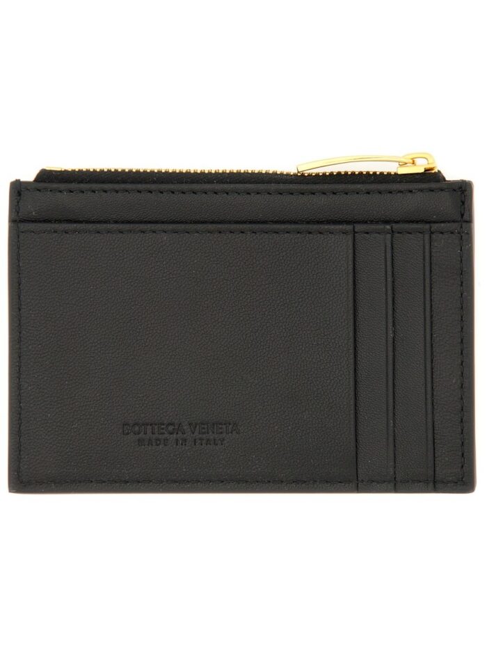 Bottega Veneta "WOVEN" CARD HOLDER WITH ZIPPER