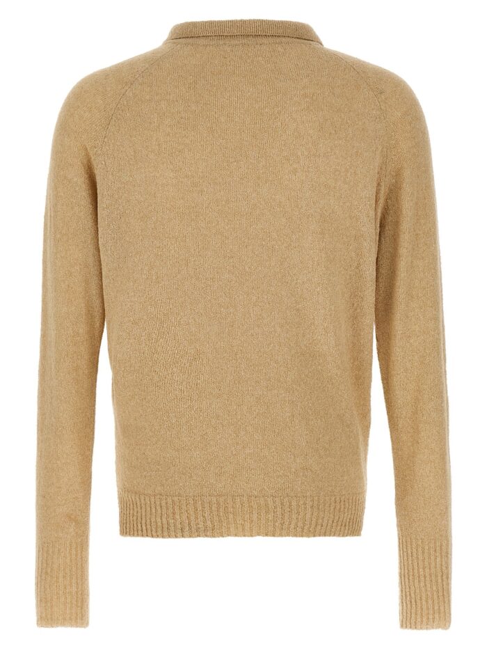 MA'RY'YA Bouclé Cotton Polo Shirt