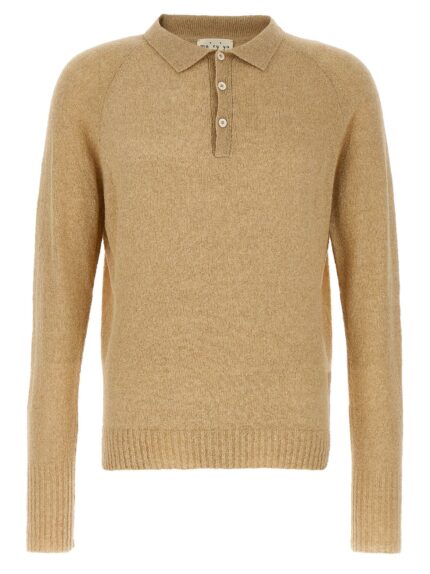 MA'RY'YA Bouclé Cotton Polo Shirt