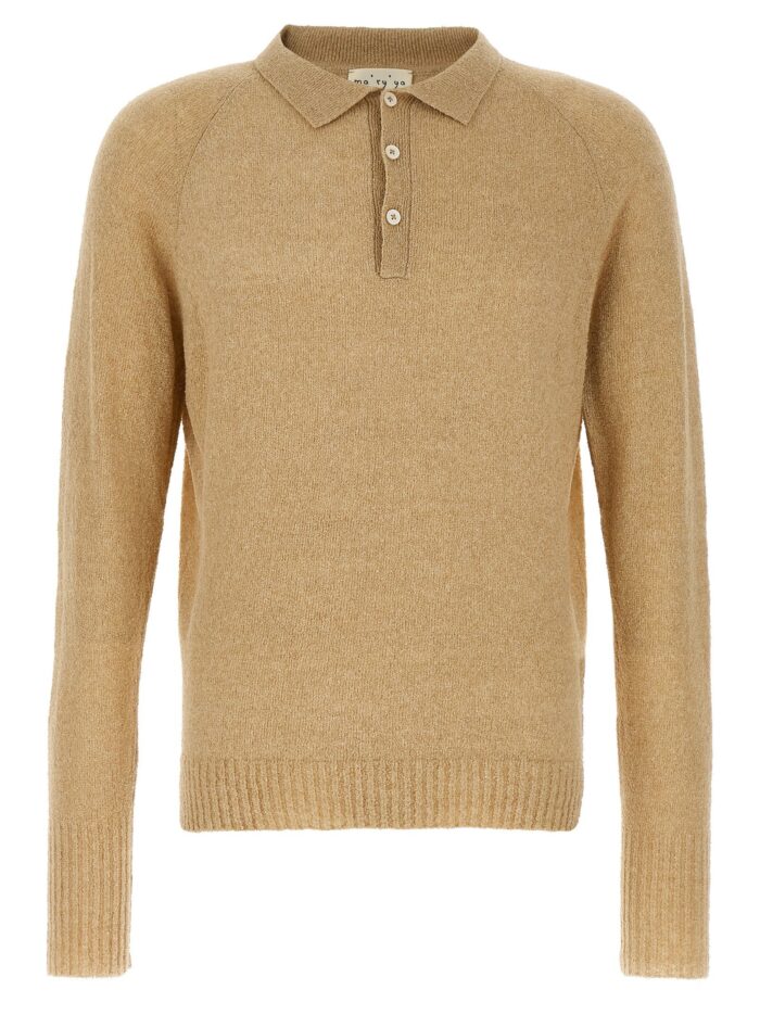 ma'ry'ya bouclé cotton polo shirt MA'RY'YA Bouclé Cotton Polo Shirt