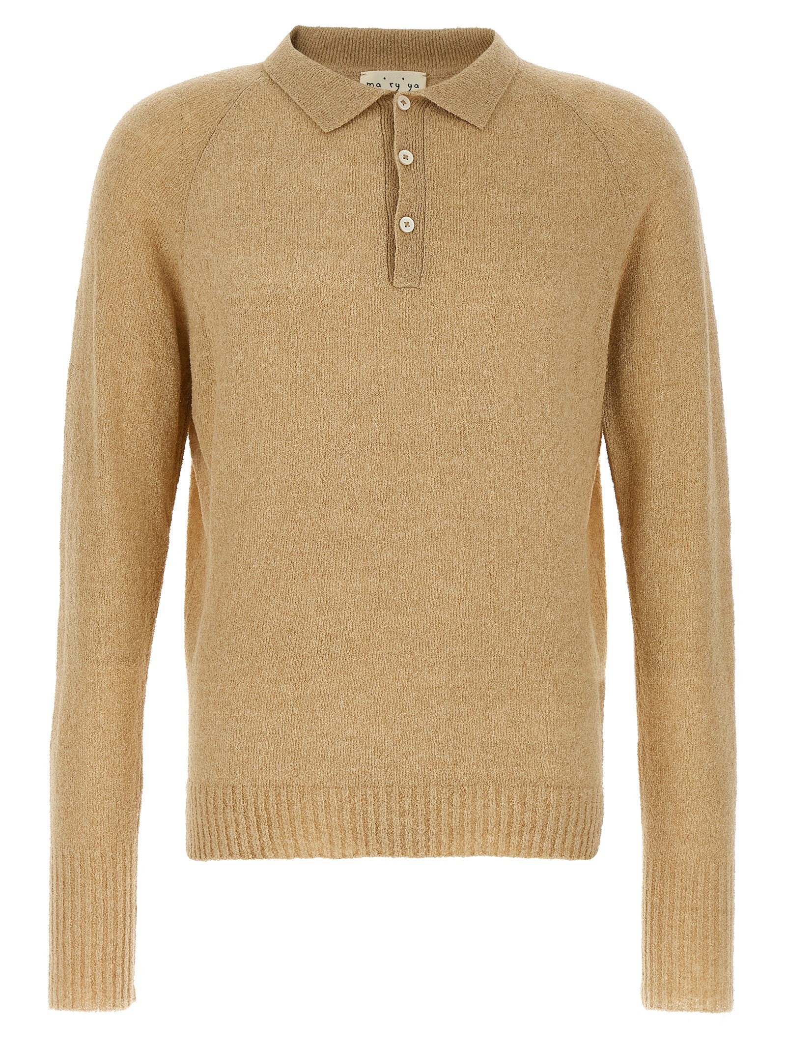 MA'RY'YA Bouclé Cotton Polo Shirt