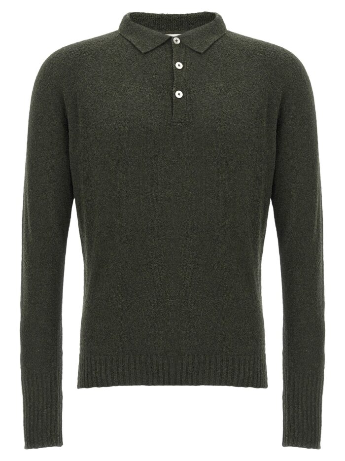 ma'ry'ya bouclé cotton polo shirt MA'RY'YA Bouclé Cotton Polo Shirt