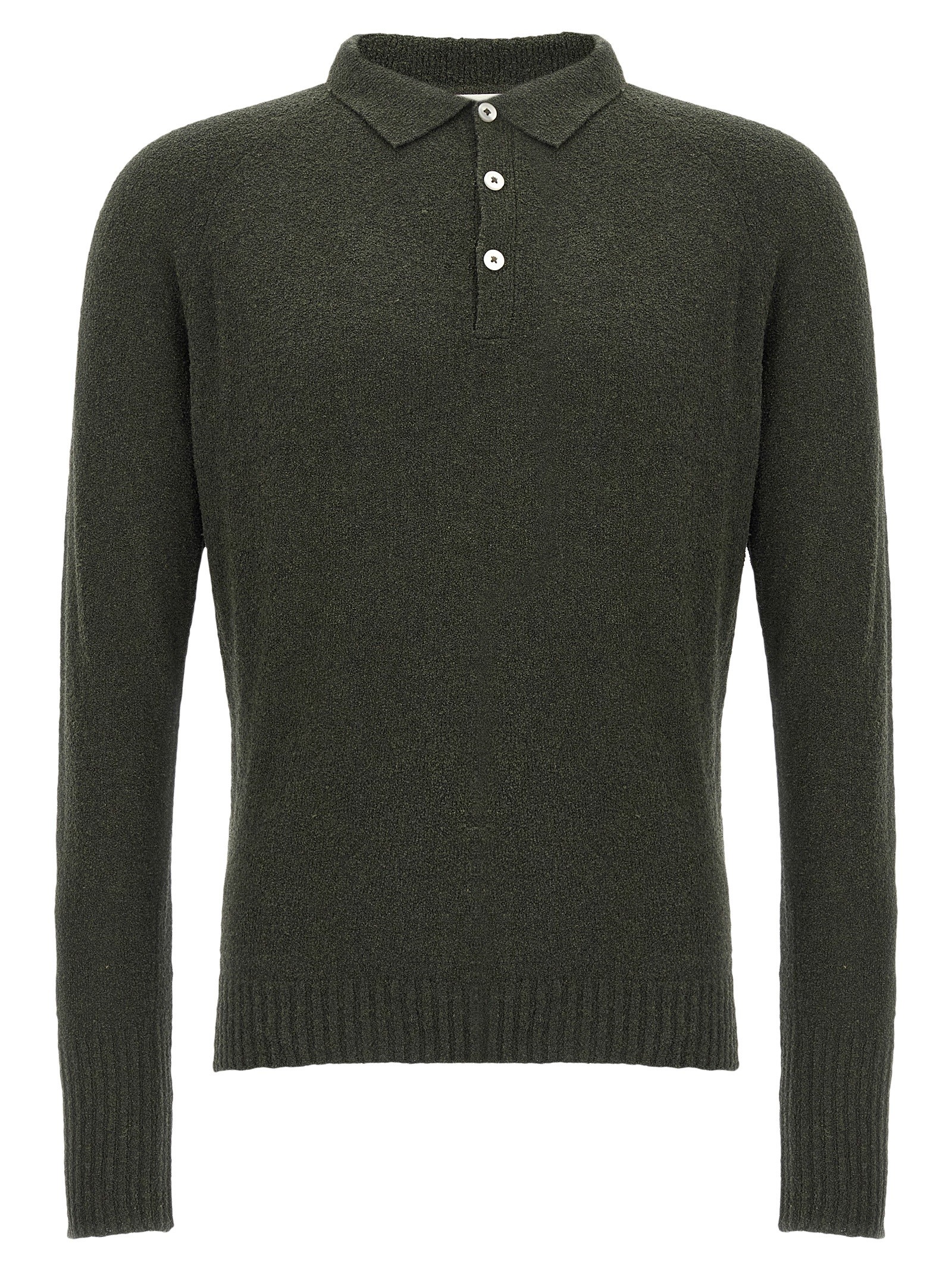 MA'RY'YA Bouclé Cotton Polo Shirt