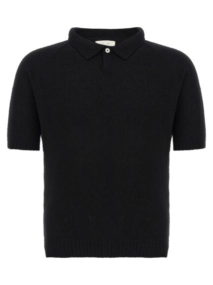 MA'RY'YA Bouclé Cotton Polo Shirt