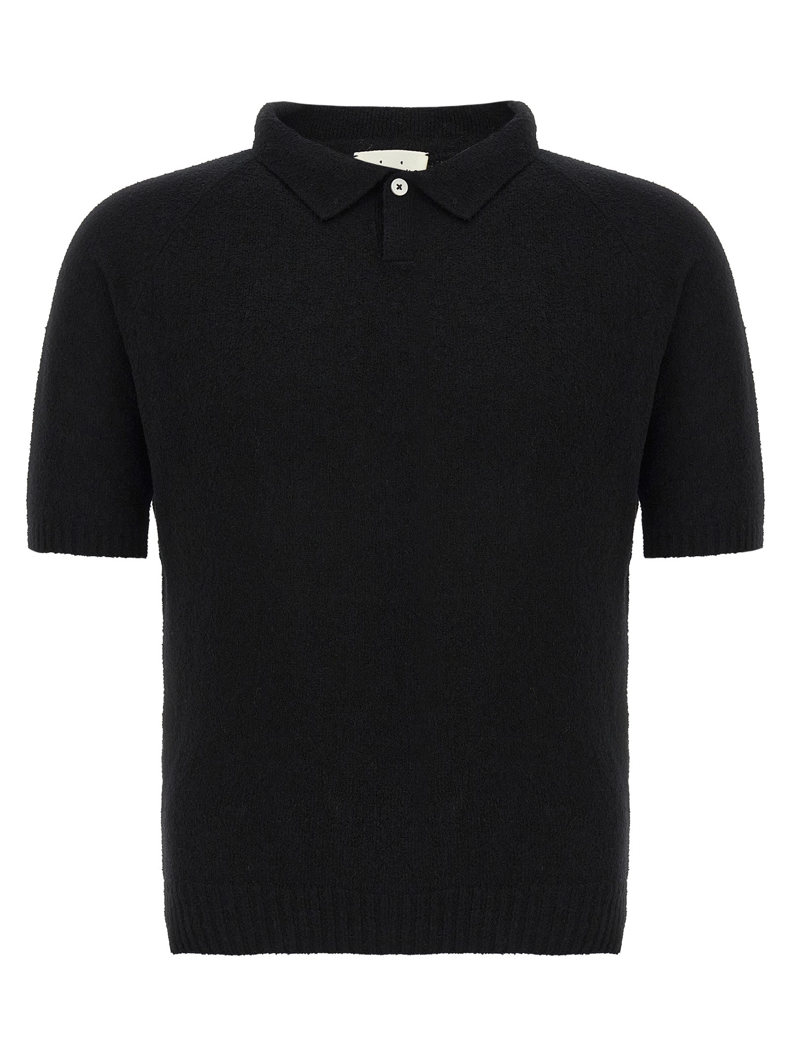 MA'RY'YA Bouclé Cotton Polo Shirt