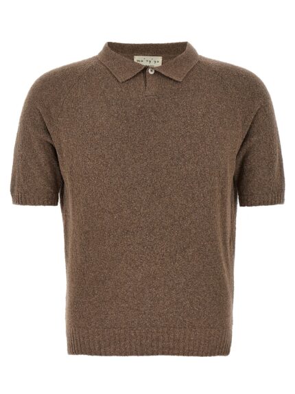 MA'RY'YA Bouclé Cotton Polo Shirt