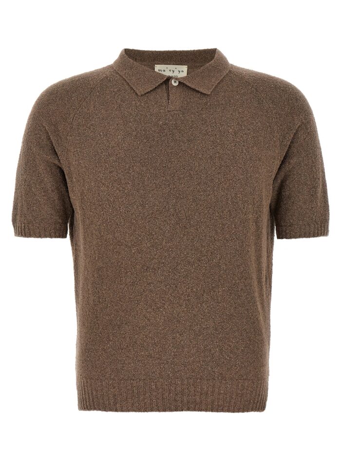 MA'RY'YA Bouclé Cotton Polo Shirt