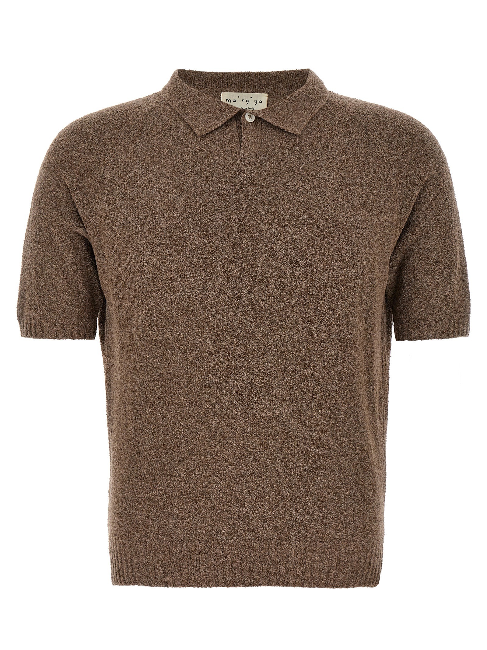 MA'RY'YA Bouclé Cotton Polo Shirt