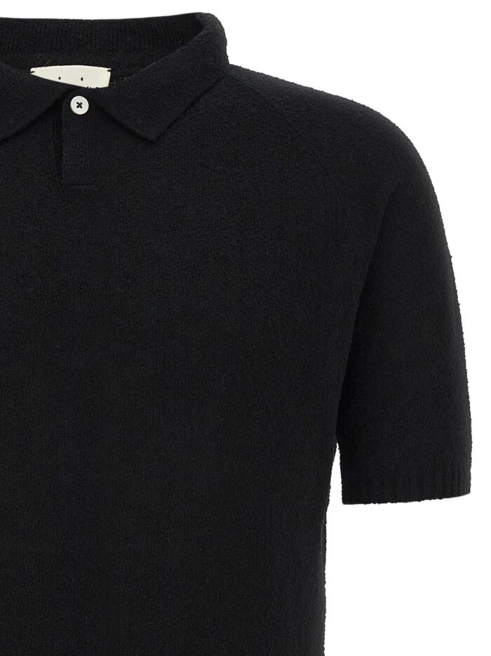 MA'RY'YA Bouclé Cotton Polo Shirt
