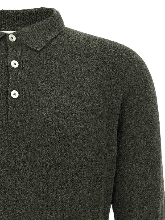 MA'RY'YA Bouclé Cotton Polo Shirt