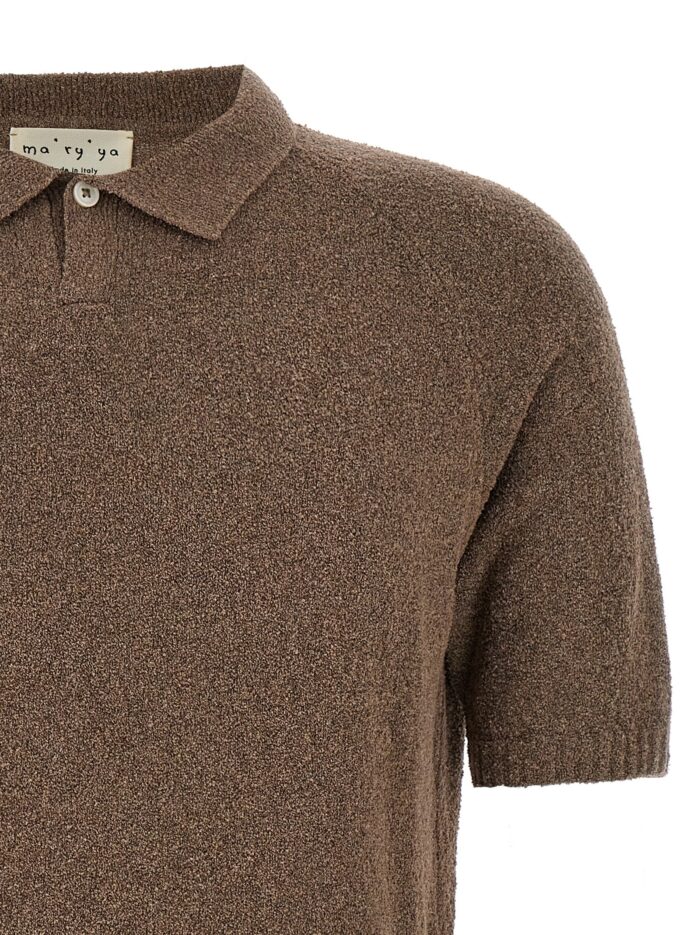MA'RY'YA Bouclé Cotton Polo Shirt
