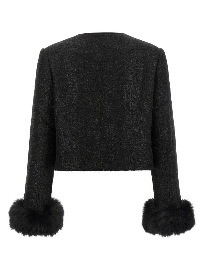 SELF PORTRAIT Bouclé Fur Jacket