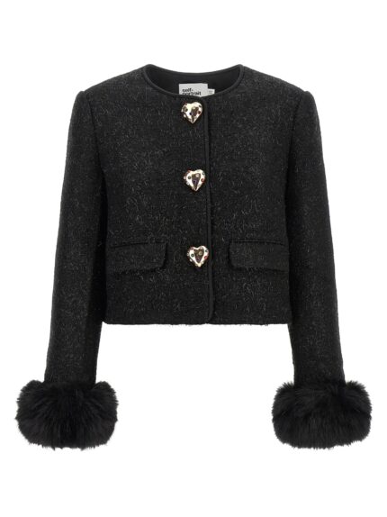 SELF PORTRAIT Bouclé Fur Jacket