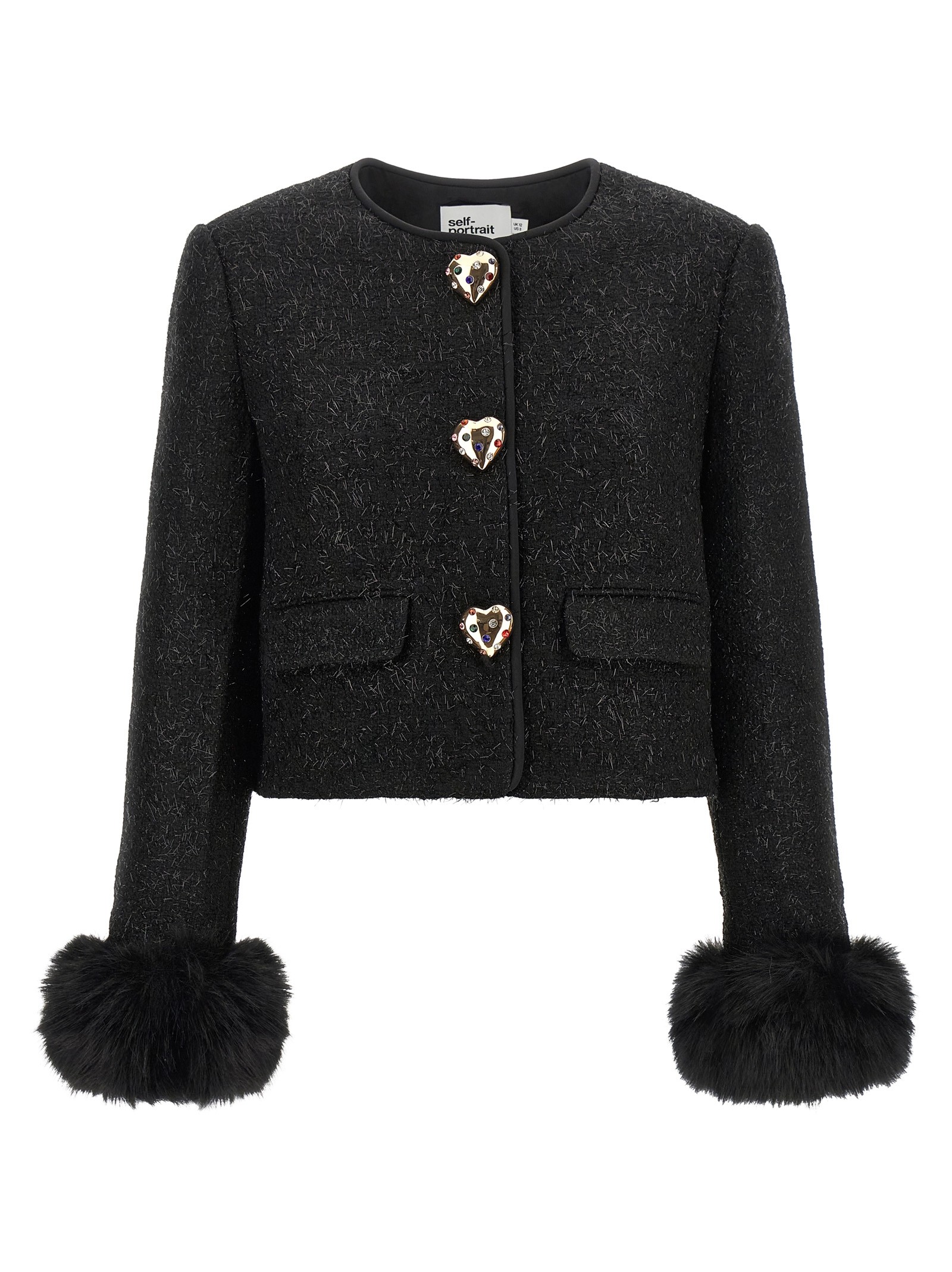 SELF PORTRAIT Bouclé Fur Jacket
