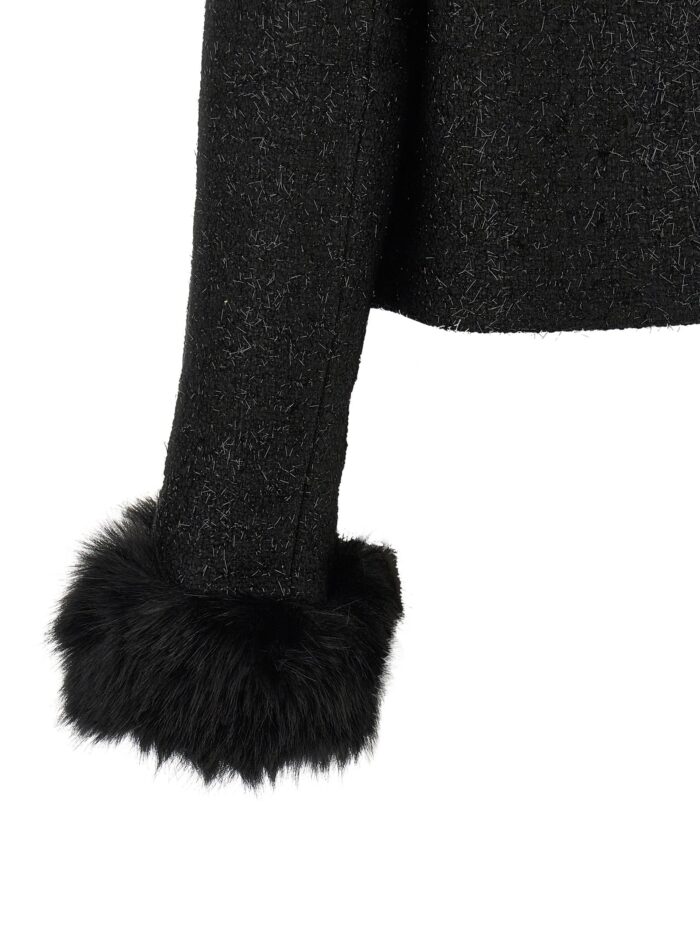 SELF PORTRAIT Bouclé Fur Jacket