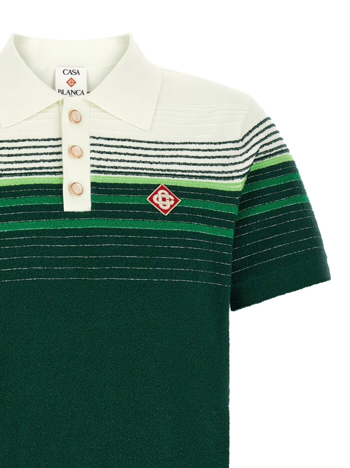 CASABLANCA 'Bouclé Stripes' Polo Shirt