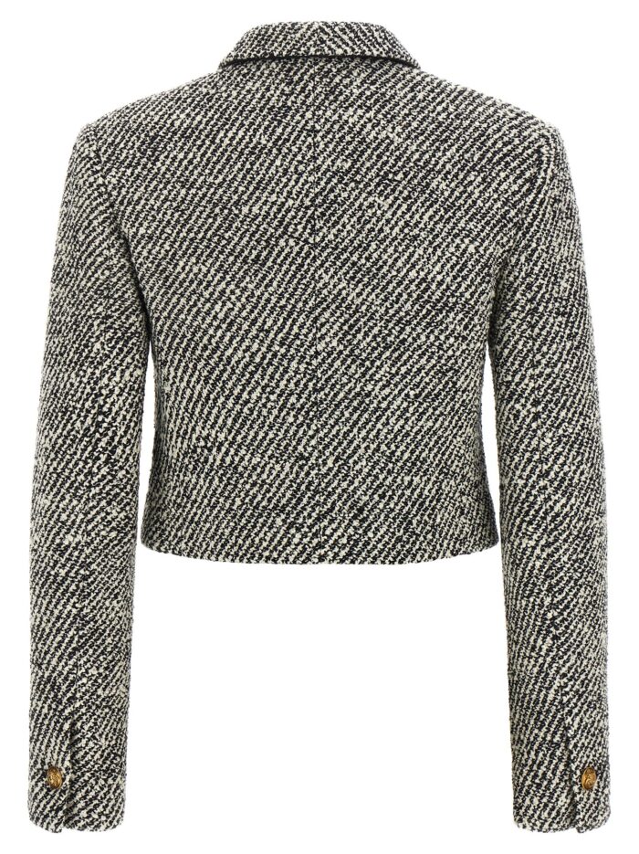 Versace Bouclé Wool Blend Blouson Jacket