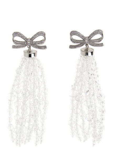 SELF PORTRAIT 'Bow Beaded Waterfall' Earrings