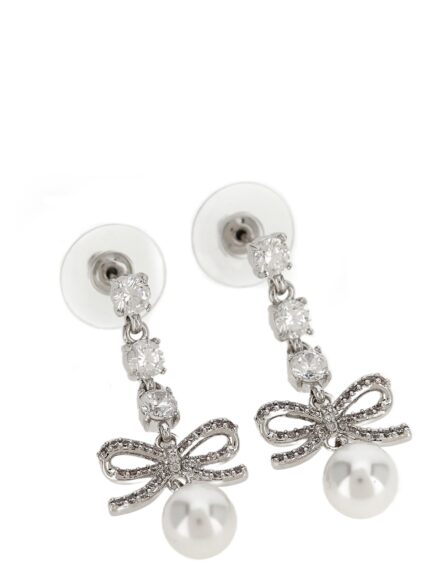 SELF PORTRAIT 'Bow Crystal Charm' Earrings