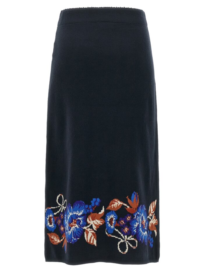 FARM RIO 'Bow Garden Knit' Intarsia Skirt