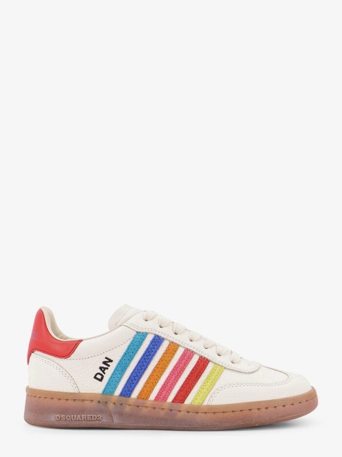 Boxer Dsquared2 Summer Lovers Leather Sneakers With Multicolor Stripes