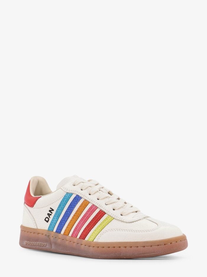 Boxer Dsquared2 Summer Lovers Leather Sneakers With Multicolor Stripes