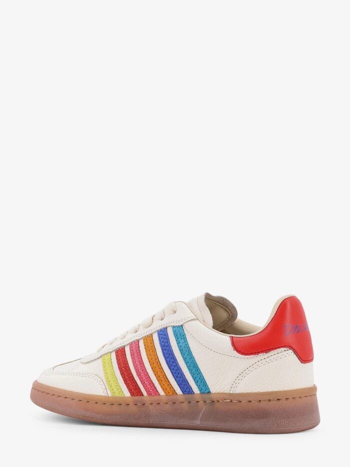 Boxer Dsquared2 Summer Lovers Leather Sneakers With Multicolor Stripes