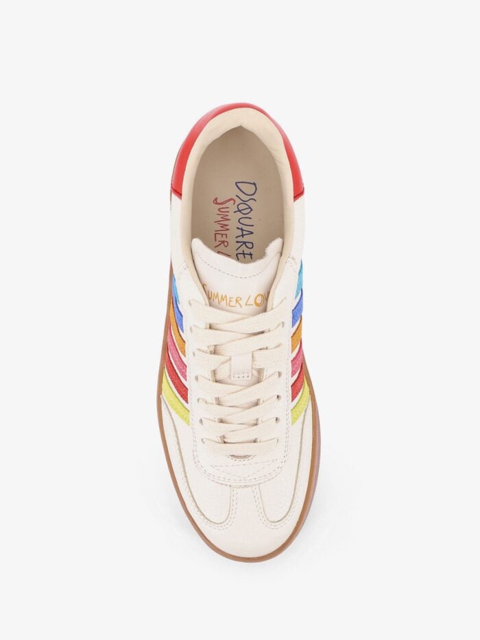 Boxer Dsquared2 Summer Lovers Leather Sneakers With Multicolor Stripes