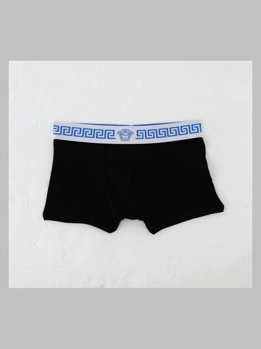 Versace Boxer In Cotone Con Greca