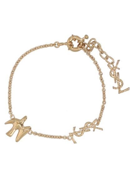 Saint Laurent Bracciale A Catena Con Cassandre E Colomba