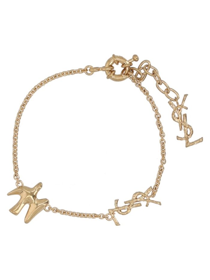 Saint Laurent Bracciale A Catena Con Cassandre E Colomba