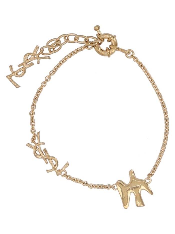 Saint Laurent Bracciale A Catena Con Cassandre E Colomba