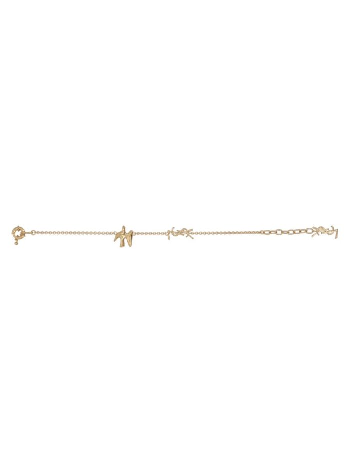 Saint Laurent Bracciale A Catena Con Cassandre E Colomba