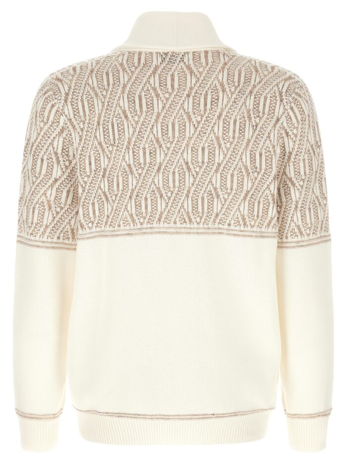 Brunello Cucinelli Braided Jacquard Shoulders Cardigan
