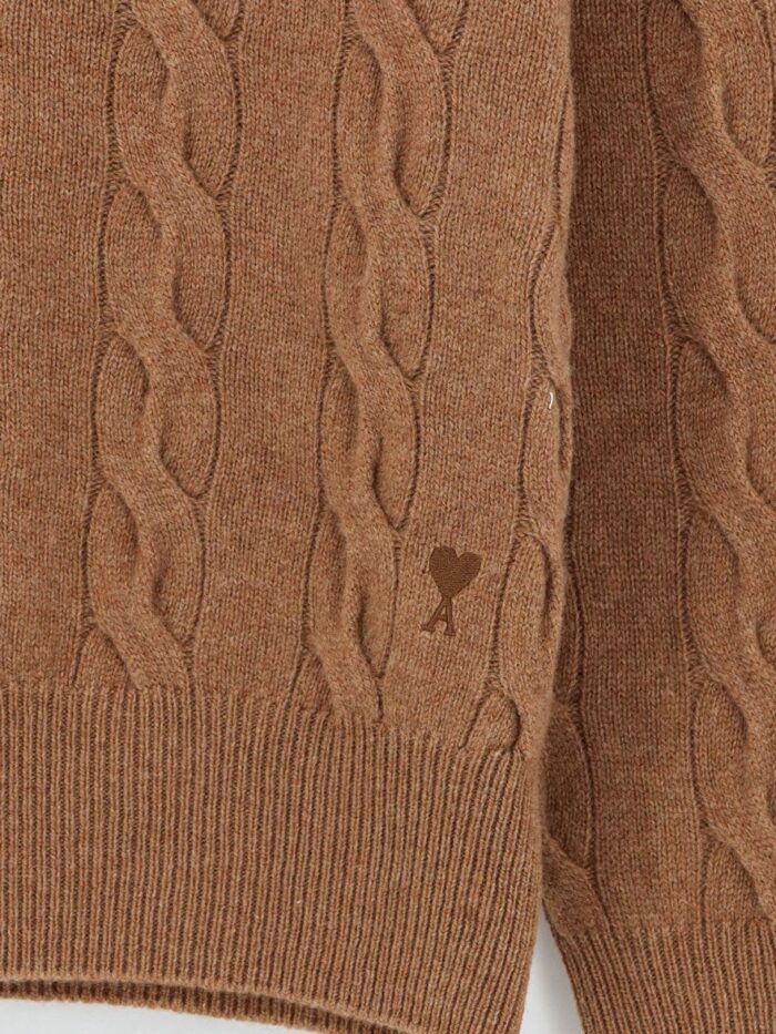 AMI PARIS Braided Knit Wool Sweater