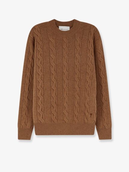 AMI PARIS Braided Knit Wool Sweater