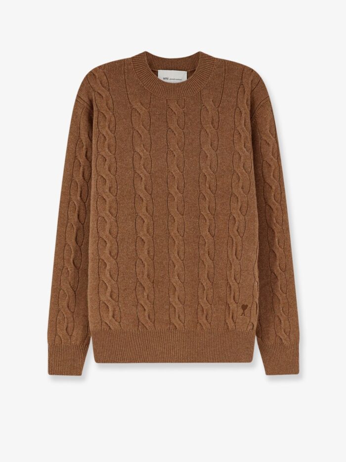 AMI PARIS Braided Knit Wool Sweater