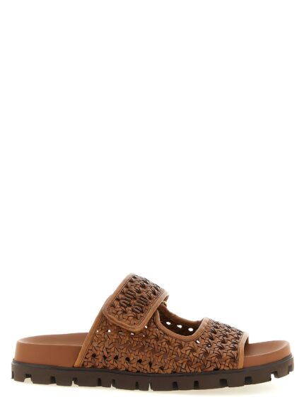 Miu Miu Braided Leather Sandals