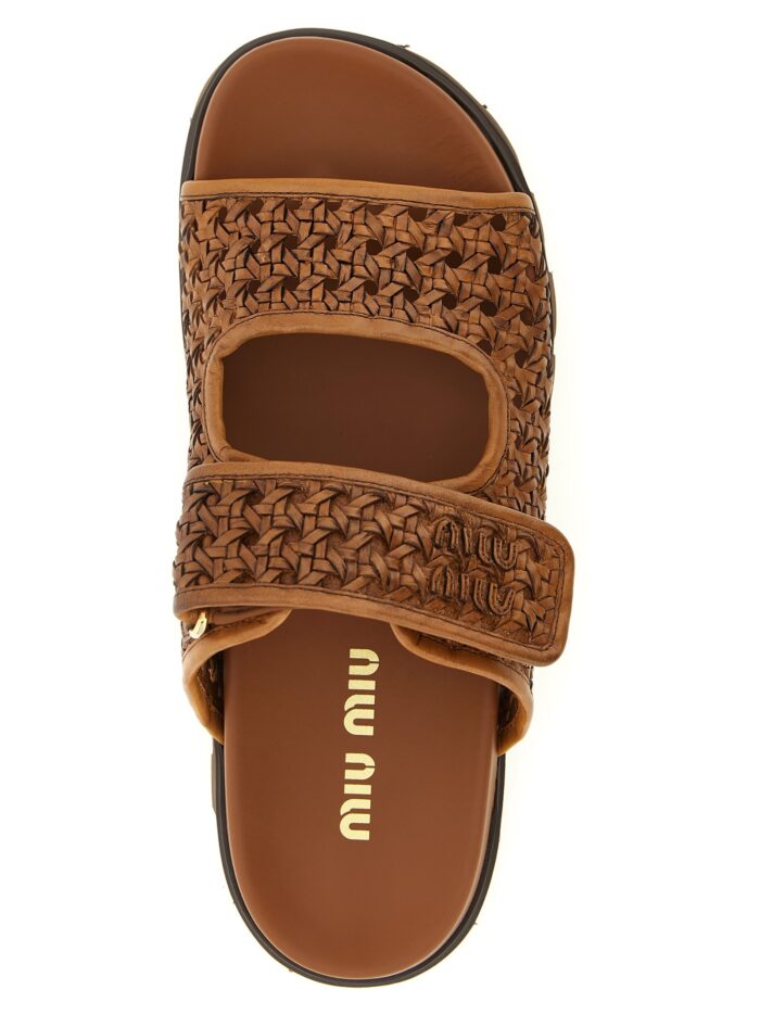 Miu Miu Braided Leather Sandals
