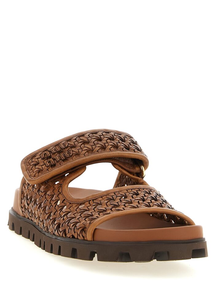 Miu Miu Braided Leather Sandals