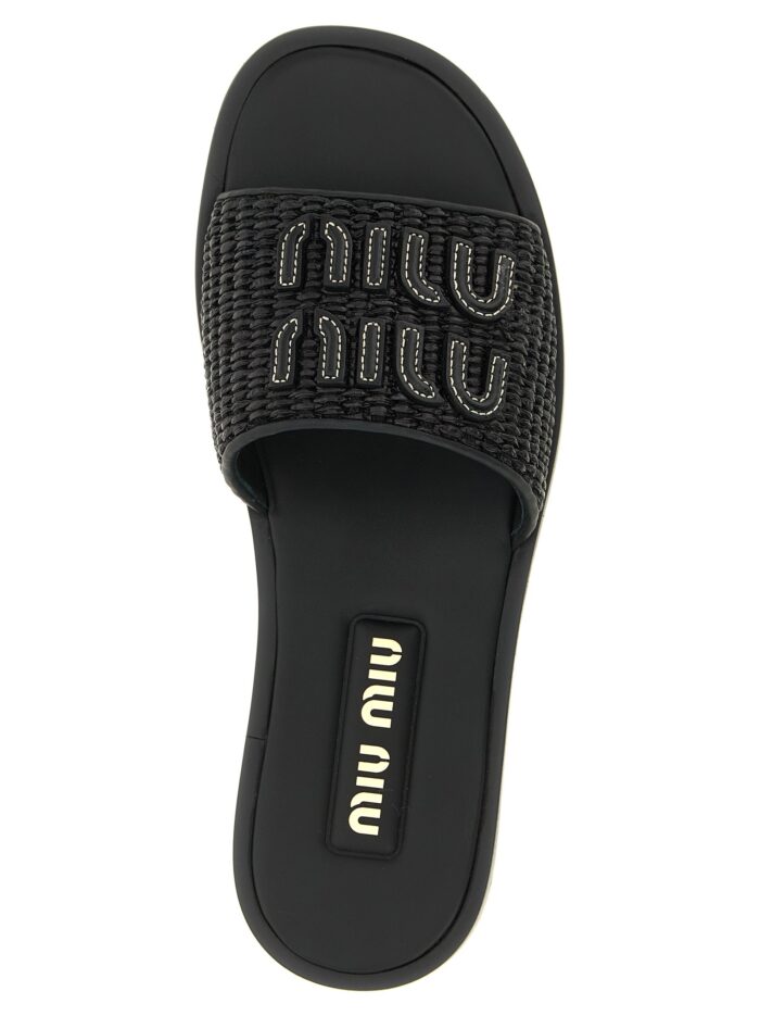Miu Miu Braided Slides With Logo