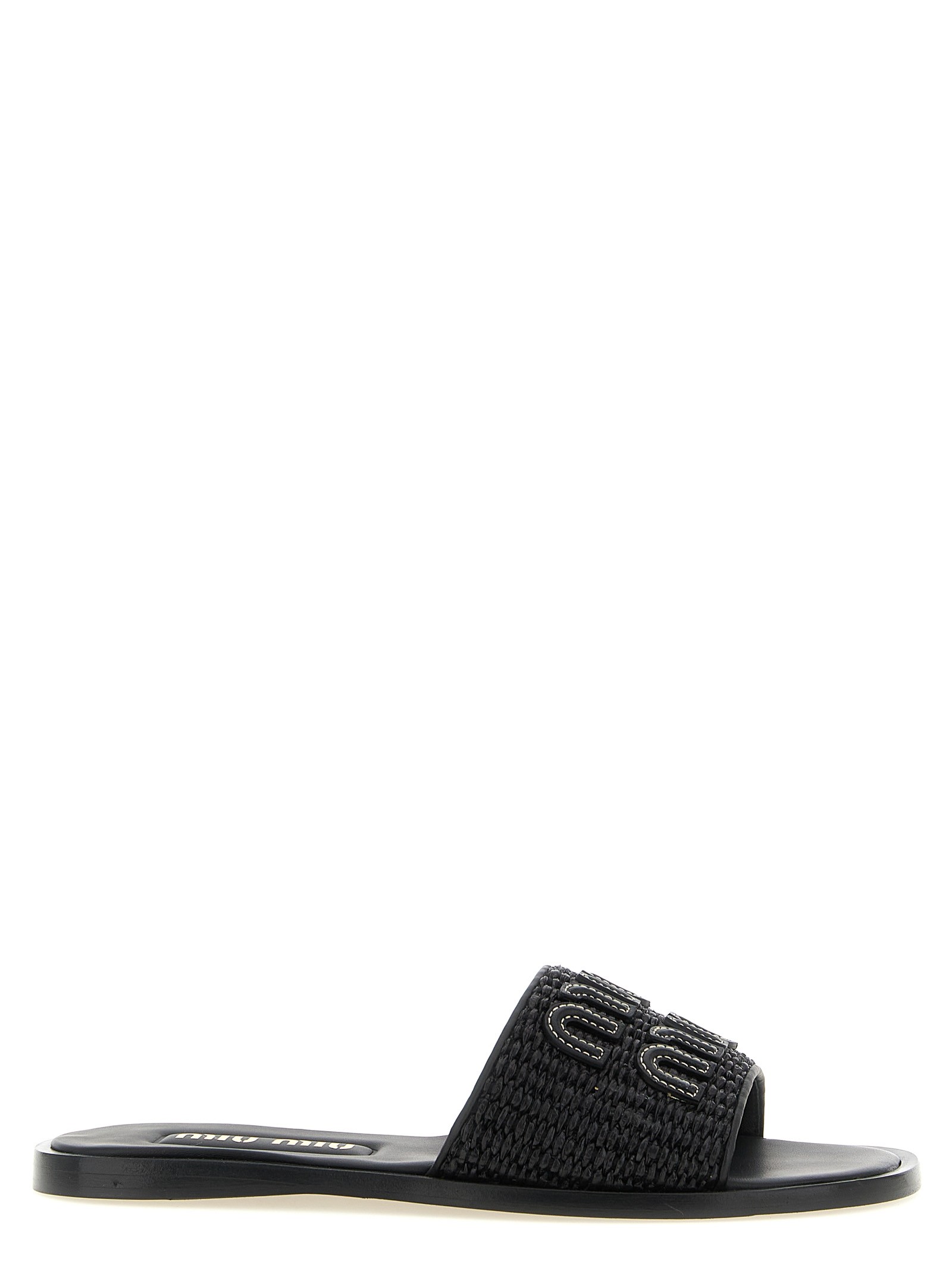 Miu Miu Braided Slides With Logo